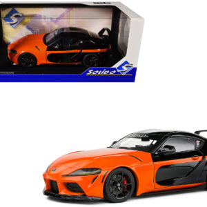 2024 Toyota GR Supra "StreetFighter" Orange and Black 1/18 Diecast Model Car by Solido