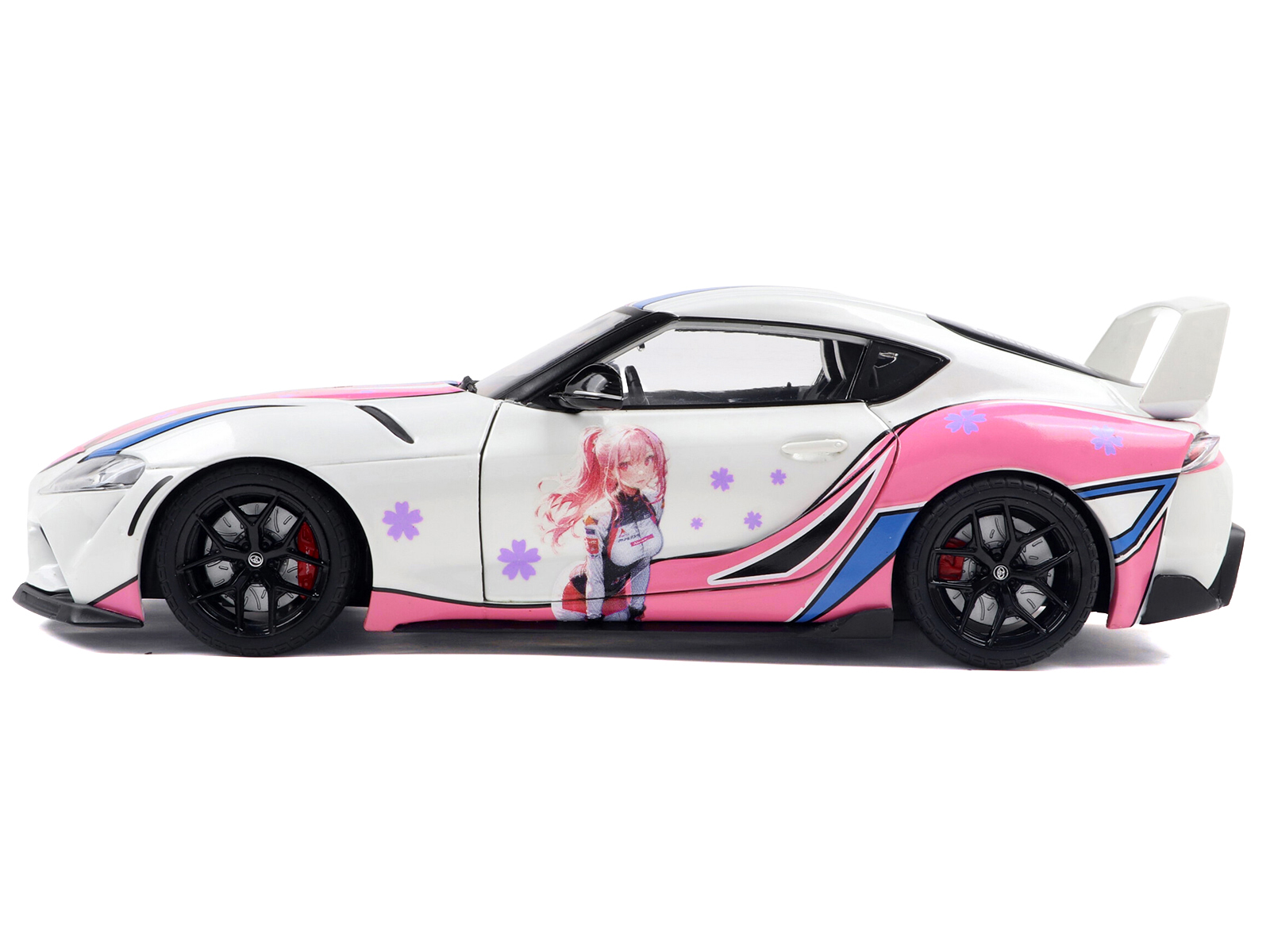 2024 Toyota GR Supra "Itasha" White with Graphics "StreetFighters" 1/18 Diecast Model Car by Solido - Image 3