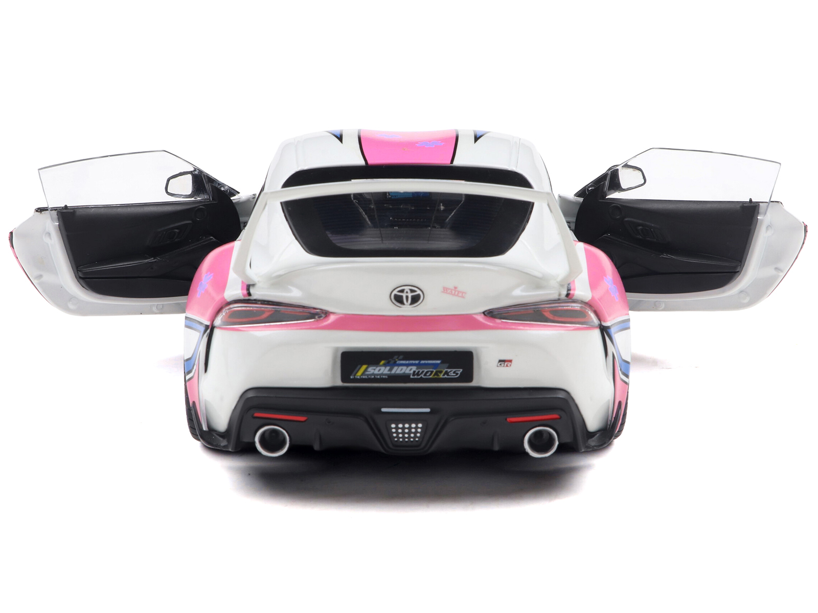 2024 Toyota GR Supra "Itasha" White with Graphics "StreetFighters" 1/18 Diecast Model Car by Solido - Image 4
