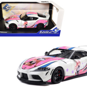 2024 Toyota GR Supra "Itasha" White with Graphics "StreetFighters" 1/18 Diecast Model Car by Solido
