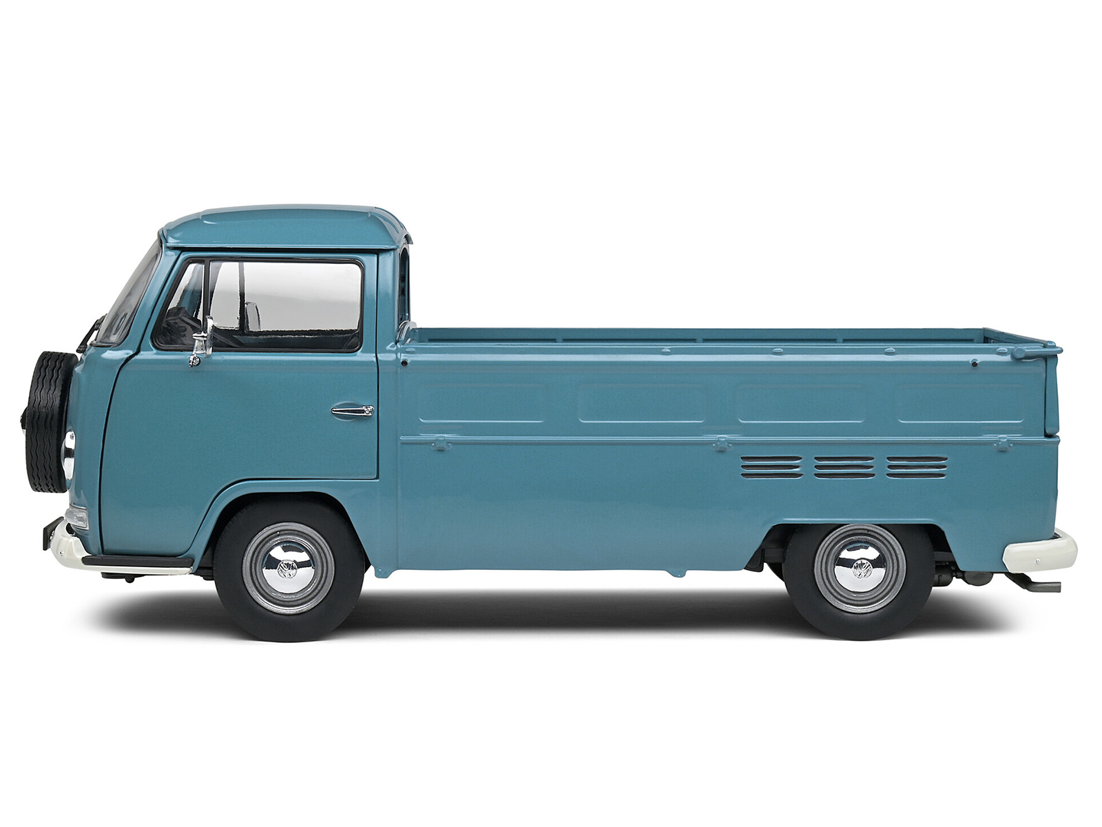 1968 Volkswagen T2 Pickup Truck Petrol Blue 1/18 Diecast Model Car by Solido - Image 4