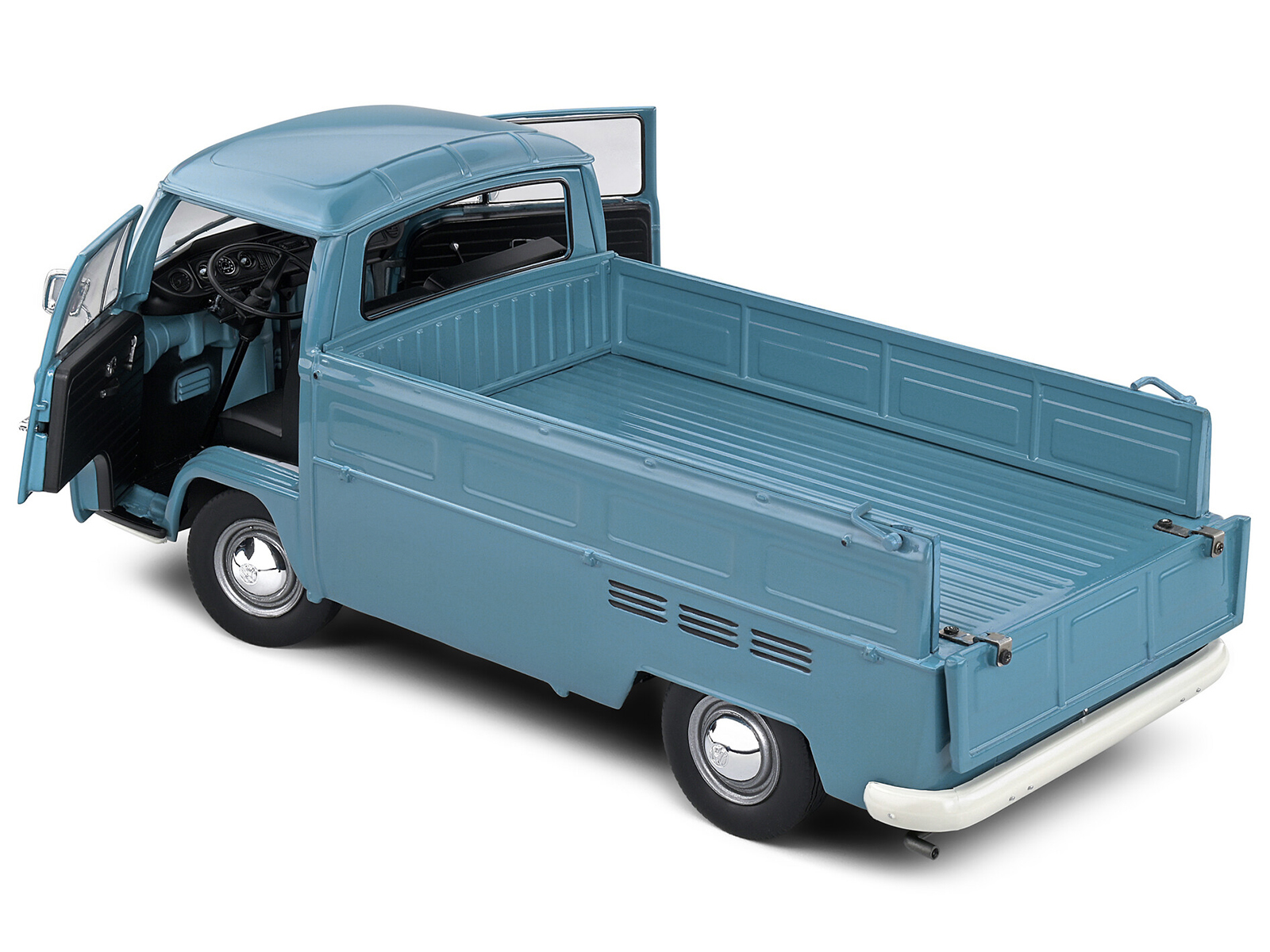 1968 Volkswagen T2 Pickup Truck Petrol Blue 1/18 Diecast Model Car by Solido - Image 3
