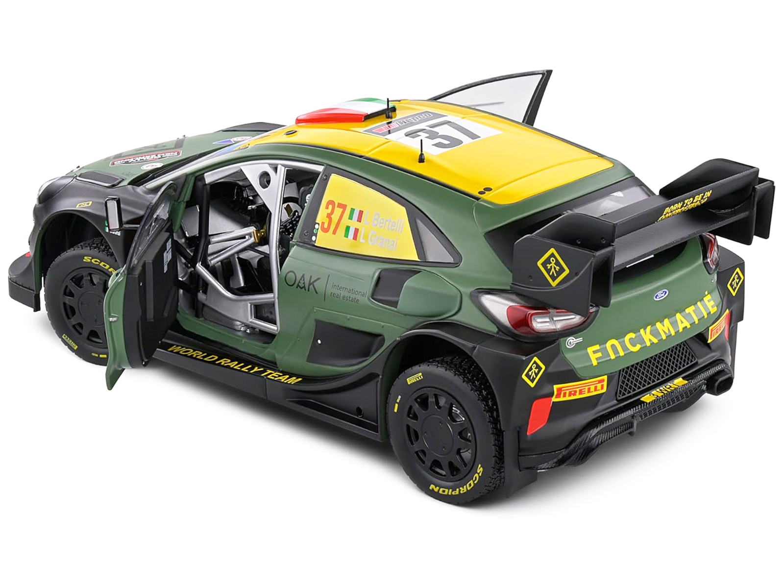 Ford Puma Rally1 Hybrid #37 Lorenzo Bertelli - Lorenzo Granai "Rally New Zealand" (2022) "Competition" Series 1/18 Diecast Model Car by Solido - Image 4