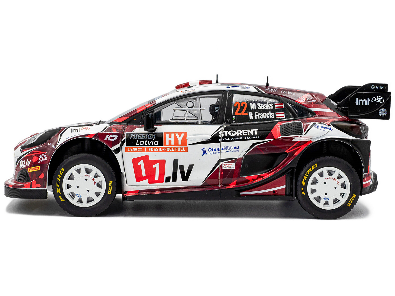 Ford Puma Rally1 #22 Martins Sesks - Renars Francis "Rally Latvia" (2024) "Competition" Series 1/18 Diecast Model Car by Solido - Image 3