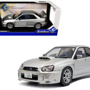 2004 Subaru Impreza WRX STI RHD (Right Hand Drive) Premium Silver Effect 1/18 Diecast Model Car by Solido