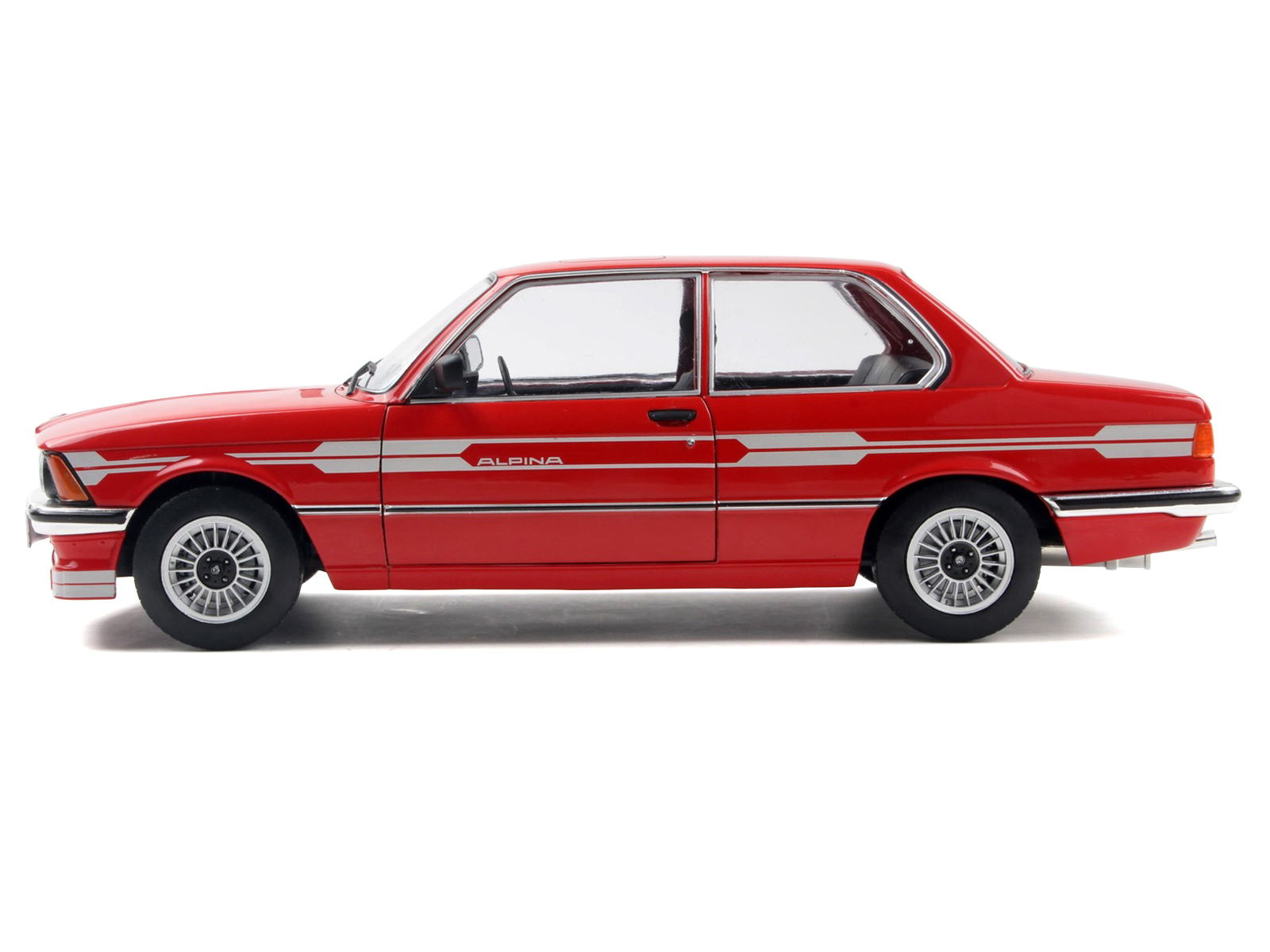 1980 Alpina E21 C1 2.3 Red with Gray Stripes 1/18 Diecast Model Car by Solido - Image 3
