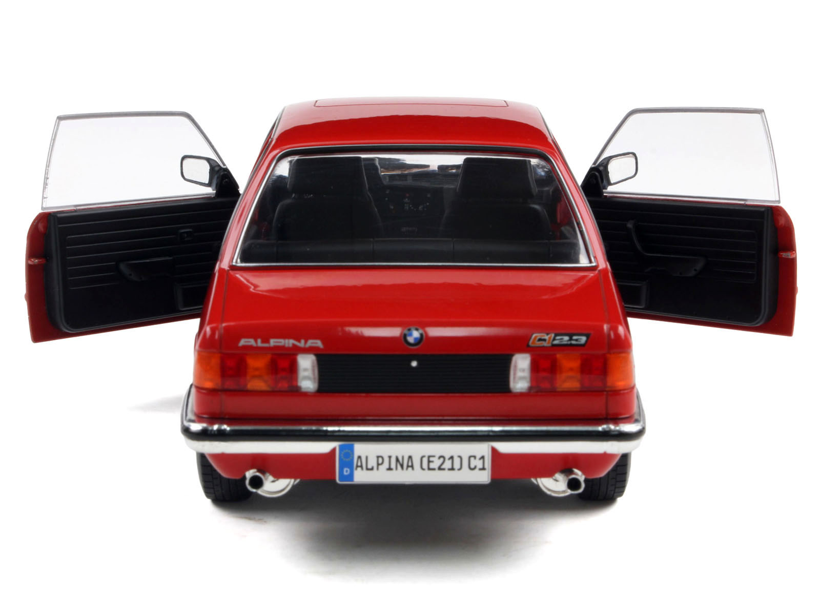 1980 Alpina E21 C1 2.3 Red with Gray Stripes 1/18 Diecast Model Car by Solido - Image 5