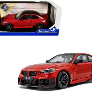 2024 BMW M2 Performance Parts Toronto Red Metallic with Carbon Top 1/18 Diecast Model Car by Solido