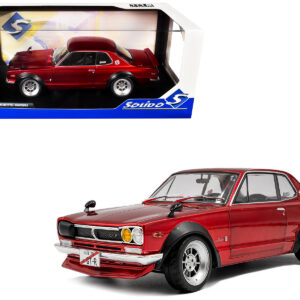 1970 Nissan Skyline (C10) Hakosuka RHD (Right Hand Drive) Red Metallic 1/18 Diecast Model Car by Solido