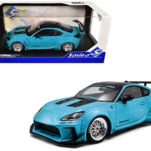 2024 Toyota GR86 LBWK Body Kit RHD (Right Hand Drive) Baby Blue with Black Top 1/18 Diecast Model Car by Solido