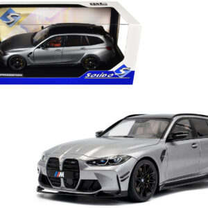 2024 BMW M3 Competition M xDrive Touring Frozen Pure Gray Metallic with Black Top 1/18 Diecast Model Car by Solido