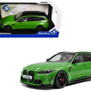 2024 BMW M3 Competition M xDrive Touring Green Metallic with Black Top 1/18 Diecast Model Car by Solido