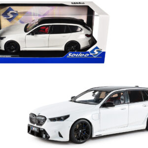 2025 BMW M5 Touring Alpine White with Black Top 1/18 Diecast Model Car by Solido