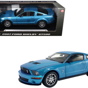 2007 Ford Shelby GT500 Windveil Blue Metallic "Shelby Collectibles" Series 1/18 Diecast Model Car by ACME