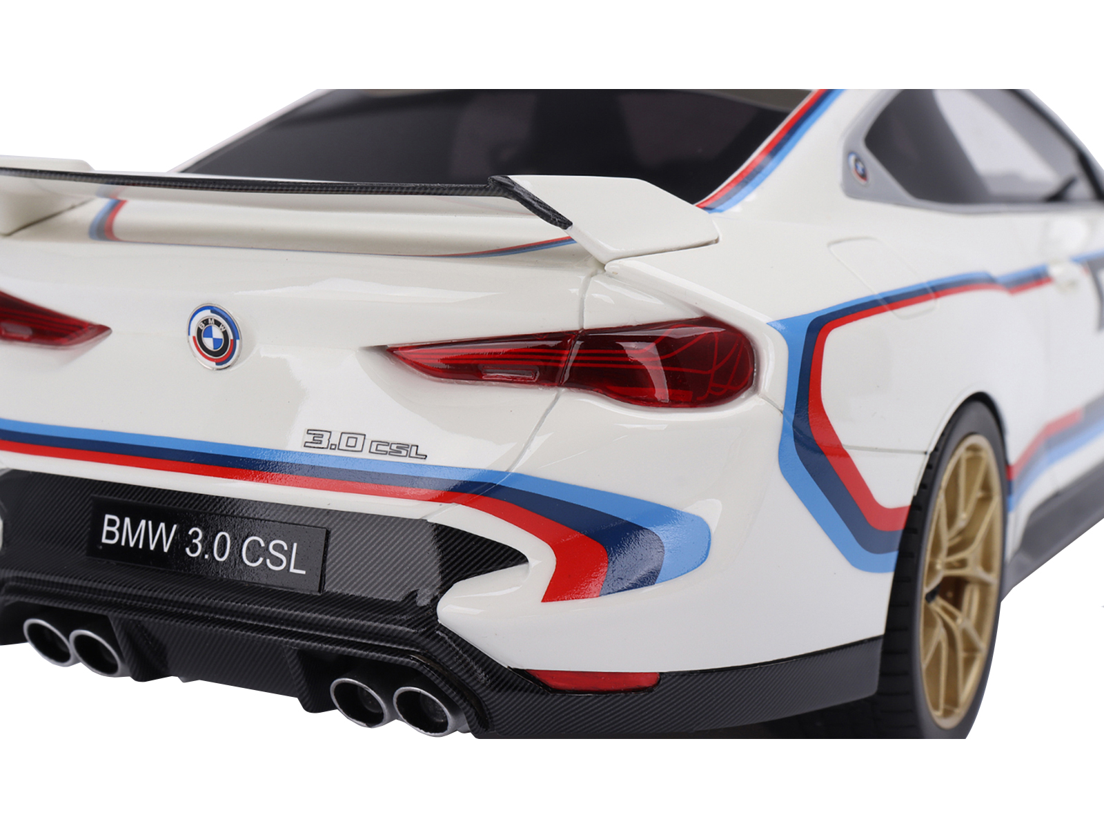 BMW M4 3.0 CSL #50 White with Blue and Red Stripes 1/18 Model Car by Top Speed - Image 5