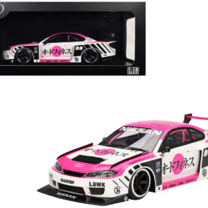 Nissan "LB-Super Silhouette" S15 SILVIA RHD (Right Hand Drive) #99 "Auto Finesse - SEMA 2023" White and Pink 1/18 Model Car by Top Speed