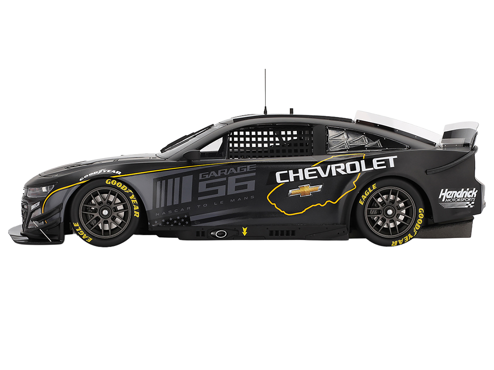 Chevrolet Camaro ZL1 #24 "Hendrick Motorsports Test Car" Matt Black with Graphics 1/18 Model Car by Top Speed - Image 4