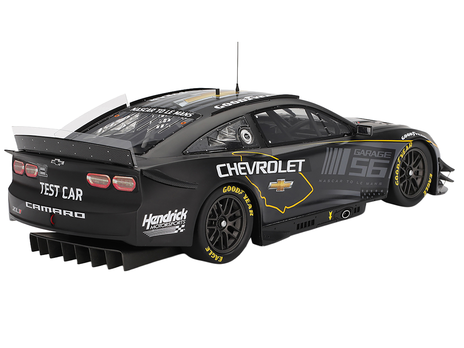Chevrolet Camaro ZL1 #24 "Hendrick Motorsports Test Car" Matt Black with Graphics 1/18 Model Car by Top Speed - Image 5