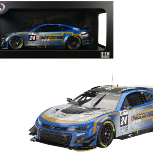 Chevrolet Camaro ZL1 #24 Jenson Button - Jimmie Johnson - Mike Rockenfeller (Post-Race Weathered Version) "Hendrick Motorsports - NASCAR Next Gen Garage 56" Innovative "24 Hours of Le Mans" (2023) 1/18 Model Car by Top Speed