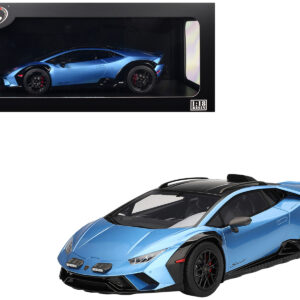 Lamborghini Huracan Sterrato Blu Aegir Blue Metallic with Matt Black Top 1/18 Model Car by Top Speed