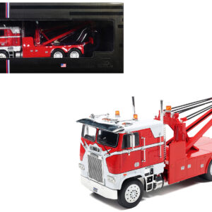 1987 Freightliner FLA Tow Truck Red and White 1/43 Diecast Model by IXO Models