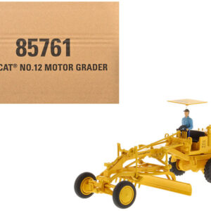 CAT Caterpillar No.12 Motor Grader Yellow with Operator "Vintage Series" 1/50 Diecast Model by Diecast Masters