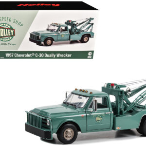 1967 Chevrolet C-30 Dually Wrecker Tow Truck "Holley Speed Shop" Green 1/18 Diecast Model Car by Greenlight