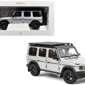 2024 Mercedes-Benz G-Class Professional Iridium Silver Metallic with Black Top and Roof Rack 1/18 Diecast Model Car by Norev