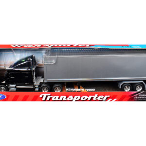 Kenworth T2000 Truck Black with Gray Container "Transporter" Series 1/32 Diecast Model by Welly