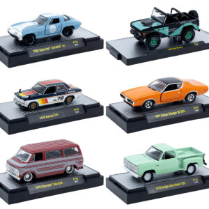 "Auto-Thentics" 6 piece Set Release 110 IN DISPLAY CASES Limited Edition 1/64 Diecast Model Cars by M2 Machines