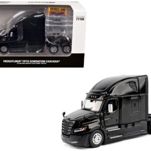 2025 Freightliner Cascadia Gen-5 Sleeper Cab Truck Tractor Night-Shift Black "Transport Series" 1/64 Diecast Model by Diecast Masters
