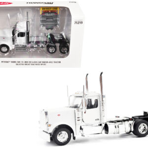 Peterbilt 589 Tandem-Axle Legendary Package Truck Tractor with 58" Sleeper White "Transport Series" 1/64 Diecast Model by Diecast Masters