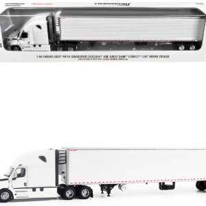 2025 Freightliner Cascadia Gen-5 Truck Tractor with Sleeper and Great Dane Champion 53ft Refrigerated Trailer Winter White "Transport Series" 1/64 Diecast Model by Diecast Masters