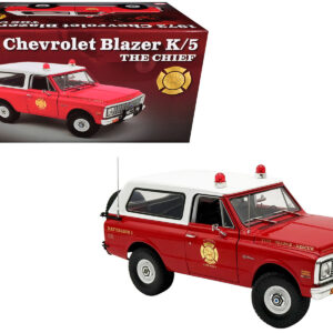 1972 Chevrolet Blazer K/5 "The Chief - Winder Fire Department Georgia Battalion 1" Red with White Top Limited Edition to 246 pieces Worldwide 1/18 Diecast Model Car by ACME