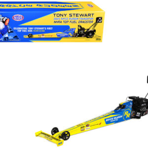 NHRA TFD (Top Fuel Dragster) #14TF Tony Stewart "Rayce Rudeen Foundation" Blue and Yellow (2025) 1/24 Diecast Model by Auto World