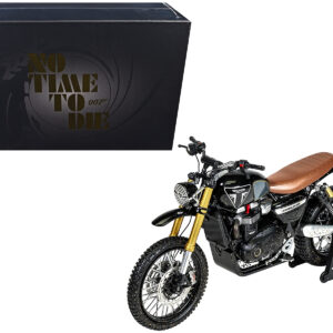 Triumph Scrambler 1200 XE Motorcycle Black (Dirty Version) James Bond 007 "No Time to Die" (2021) Movie Diecast Model Car by Corgi