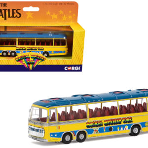 The Beatles "Magical Mystery Tour" Bus Yellow with Blue Top and Graphics Diecast Model Car by Corgi