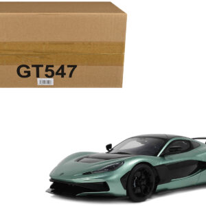 2024 Rimac Nevera R Green Metallic with Black Top 1/18 Model Car by GT Spirit