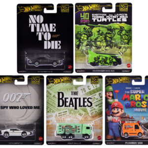 "Pop Culture 2024" 5 piece Set D "Premium Series" Diecast Model Cars by Hot Wheels