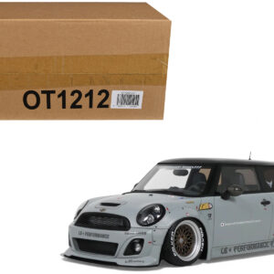 2015 Mini Cooper R56 LB-Works "LB Nation" Gray with Black Top Limited Edition to 999 pieces Worldwide 1/18 Model Car by Otto Mobile