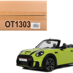 2021 Mini JCW Cabrio Zesty Yellow with Black Stripes 1/18 Model Car by Otto Mobile