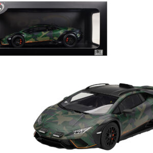 Lamborghini Huracan Sterrato All-Terrain "BOSCO" Green Camouflage 1/18 Model Car by Top Speed