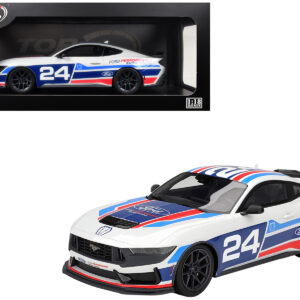 Ford Mustang Dark Horse #24 "Ford Performance Racing School" White with Graphics 1/18 Model Car by Top Speed