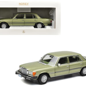 1979 Mercedes-Benz 450 SEL (US Version) Silver Green Metallic with Green Interior 1/18 Diecast Model Car by Norev