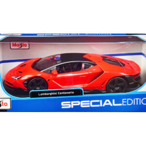 Lamborghini Centenario Orange with Matt Black Top "Special Edition" 1/18 Diecast Model Car by Maisto