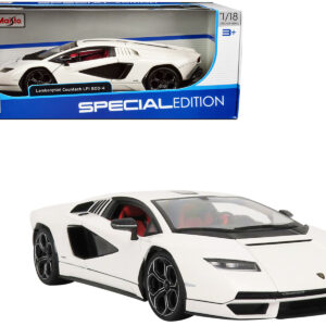 Lamborghini Countach LPI 800-4 White with Black Accents and Red Interior "Special Edition" 1/18 Diecast Model Car by Maisto