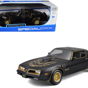 1978 Pontiac Firebird Trans Am Black Metallic with Hood Graphics "Special Edition" Series 1/18 Diecast Model Car by Maisto