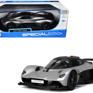 Aston Martin Valkyrie Silver Metallic with Matt Black Top "Special Edition" Series 1/18 Diecast Model Car by Maisto