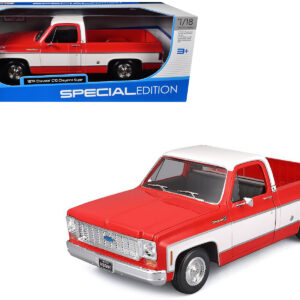 1974 Chevrolet C10 Cheyenne Super Pickup Truck Red and White "Special Edition" Series 1/18 Diecast Model Car by Maisto