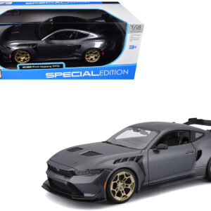 2025 Ford Mustang GTD Dark Gray Metallic with Black Top "Special Edition" Series 1/18 Diecast Model Car by Maisto